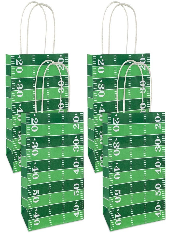 Lemicin 12 Pack Football Party Favor Bags Football Goodie Candy Paper Treat Bag with Handle Snack Candy Treat Bag for kids Boys Birthday Party Baby Shower Decoration Supplies - Image 1